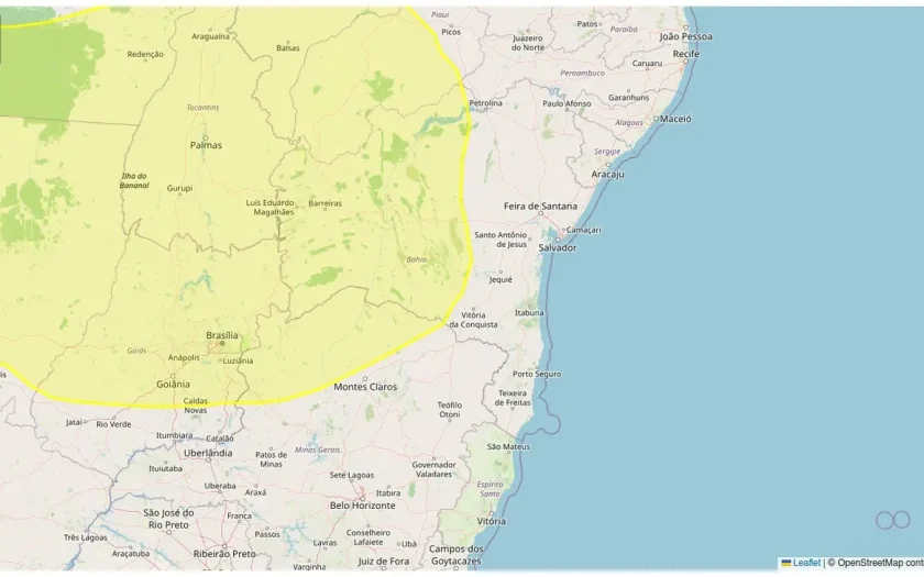 137 municípios da Bahia estão sob alerta meteorológico de baixa umidade nesta segunda-feira