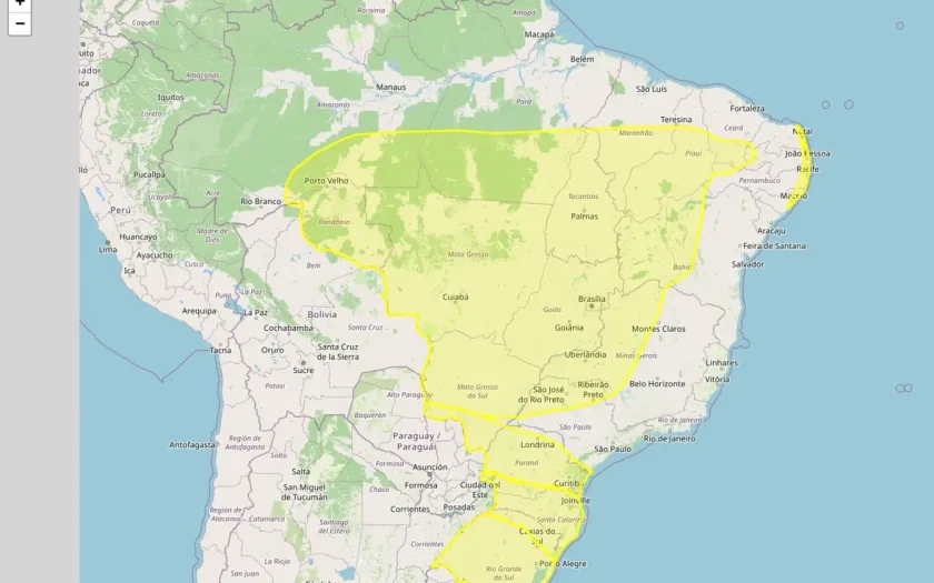 Inmet emitiu seis alertas de baixa umidade, chuvas intensas e acumulado de chuva para 2855 municípios em 21 estados neste sábado