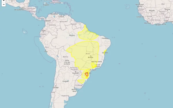 Nove alertas do Inmet para geada, baixa umidade, acumulado de chuva e chuvas intensas atingem 2843 municípios no Brasil nesta quinta-feira
