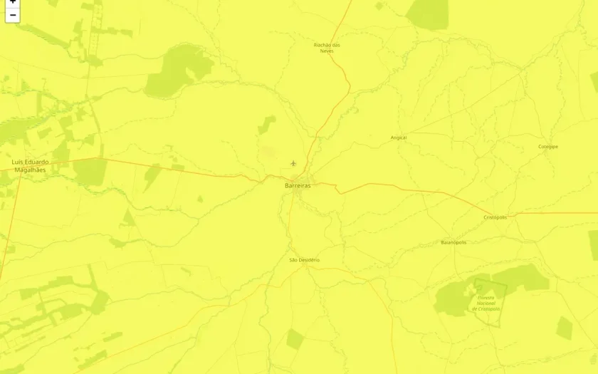 Alertas amarelo para baixa umidade incluem Barreiras neste sábado