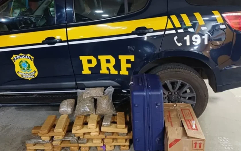PRF apreendeu quase 110 quilos de maconha na BR-116 em Vitória da Conquista