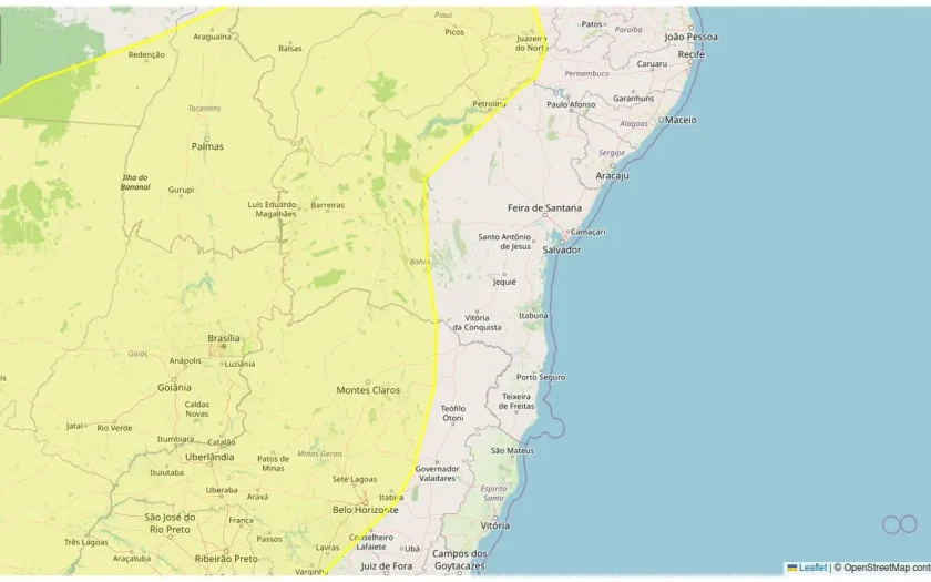 Inmet emite alerta de baixa umidade para 90 municípios da Bahia nesta segunda-feira