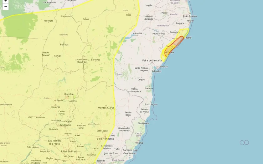 57 municípios da Bahia estão sob alertas de acumulado de chuva e baixa umidade nesta sexta-feira