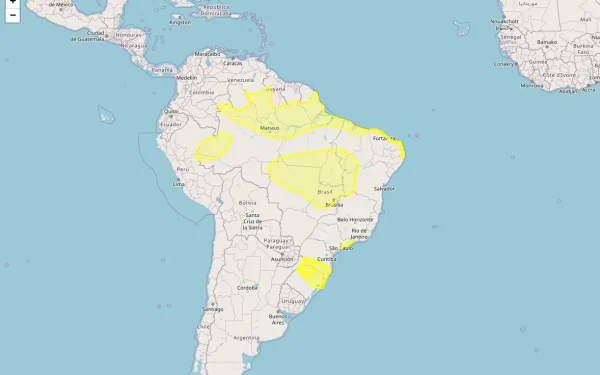 Regiões de 21 estados brasileiros enfrentam nove alertas de chuvas intensas, acumulado de chuva, baixa umidade e ventos costeiros nesta quarta-feira