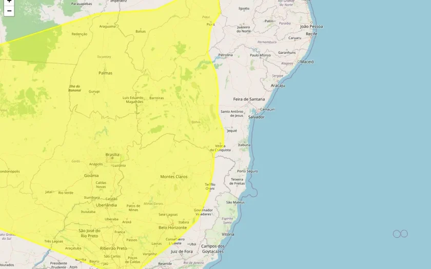 Alertas amarelo para baixa umidade atingem 147 municípios da Bahia nesta quinta-feira