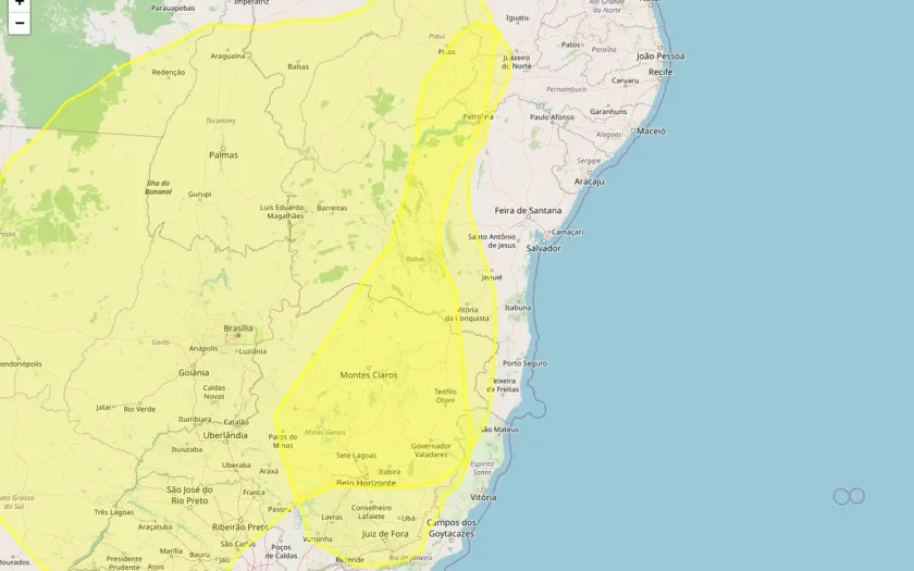 Bahia tem 188 municípios sob alertas meteorológicos para declínio de temperatura e baixa umidade neste domingo