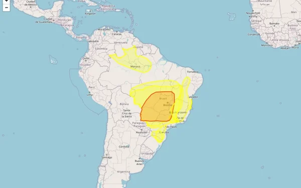 Nove alertas do Inmet para baixa umidade, geada, acumulado de chuva, chuvas intensas e declínio de temperatura atingem 3133 municípios no Brasil nesta segunda-feira