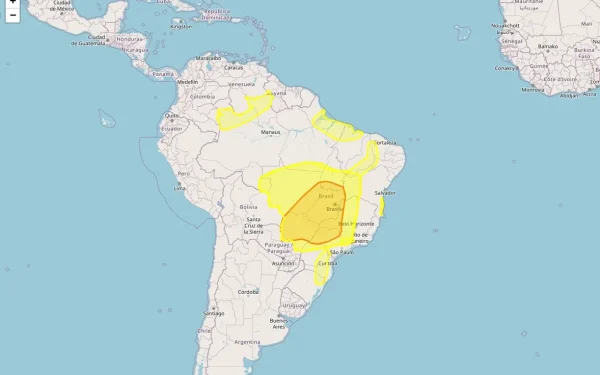 Brasil tem 2316 municípios sob oito alertas meteorológicos de geada, baixa umidade, acumulado de chuva e chuvas intensas nesta terça-feira