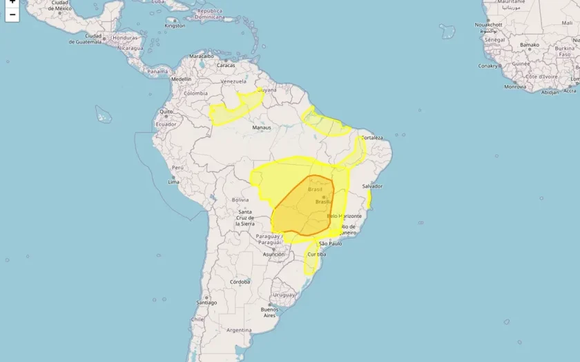 Brasil tem 2316 municípios sob oito alertas meteorológicos de geada, baixa umidade, acumulado de chuva e chuvas intensas nesta terça-feira