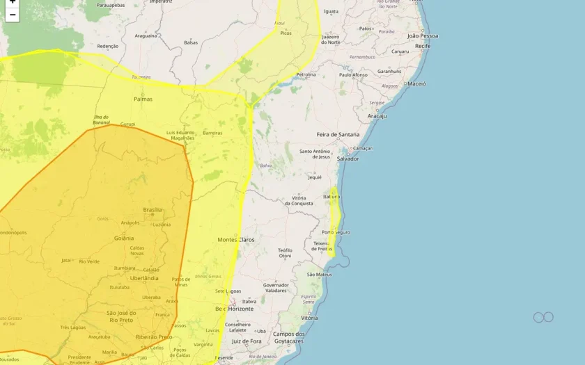 62 municípios da Bahia estão sob alertas de baixa umidade e acumulado de chuva nesta terça-feira
