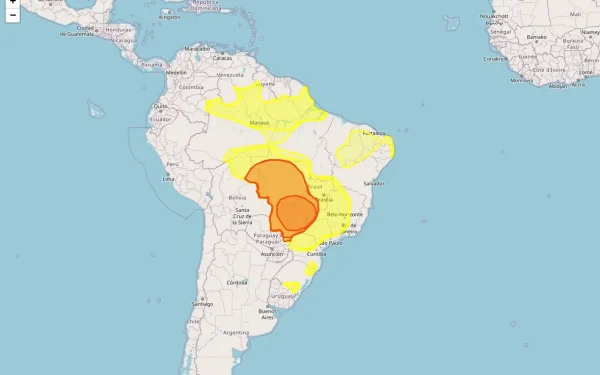 Inmet emitiu treze alertas de geada, baixa umidade, acumulado de chuva e chuvas intensas para 2781 municípios em 23 estados nesta quinta-feira