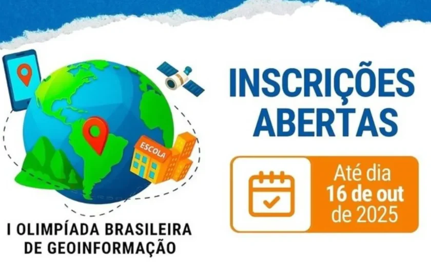 Prazo para inscrever-se na Primeira Olimpíada Brasileira de Geoinformação encerra em 16 de outubro
