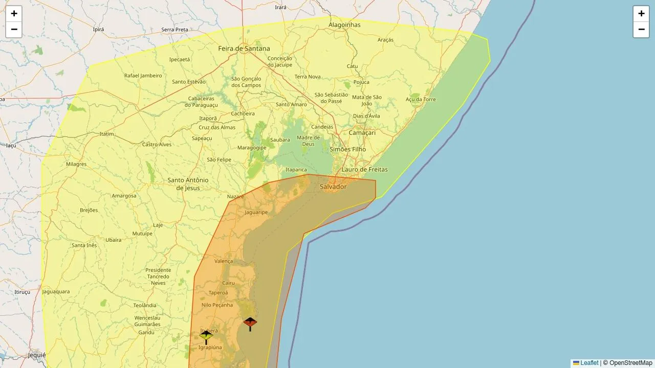 Alerta de Chuvas Intensas para Salvador e Outros Municípios da Bahia
