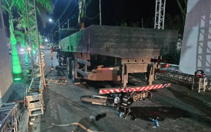 acidente morte moto caminhao iuiu